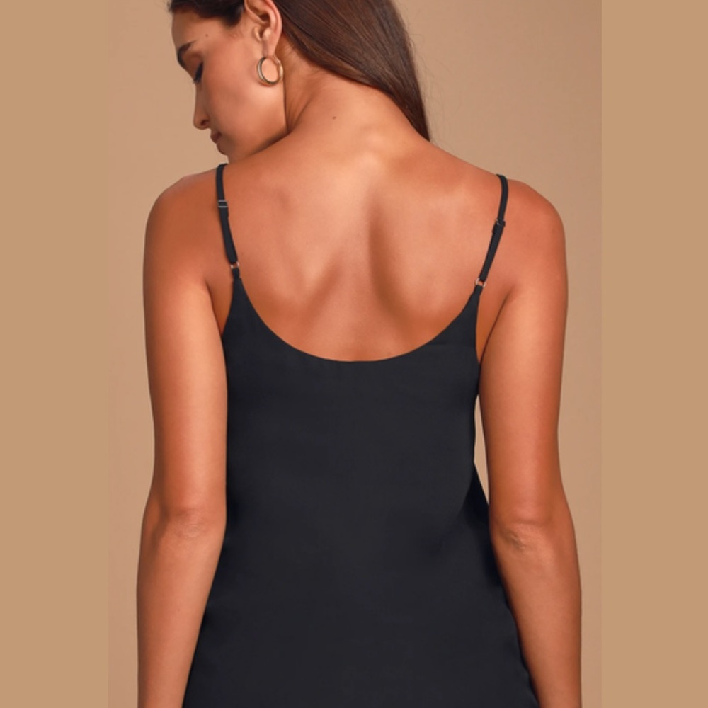 Lulus Women's Black Sheer Mesh V-Neck Tank Top - Picture 5 of 12